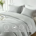 thumbnail image 3 of Davulos Twin Size Comforter Set - 2 Pieces Dark Grey Soft Luxury Cationic Dyeing Bedding Comforter For All Season, Breathable Lightweight Fluffy Bed Set with 1 Comforter and 1 Pillow Sham, 3 of 7