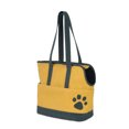 thumbnail image 2 of Bolsa para mascotas, bolsa para gatos de cuero amarillo de PU con múltiples bolsillos de almacenamiento, 2 of 5