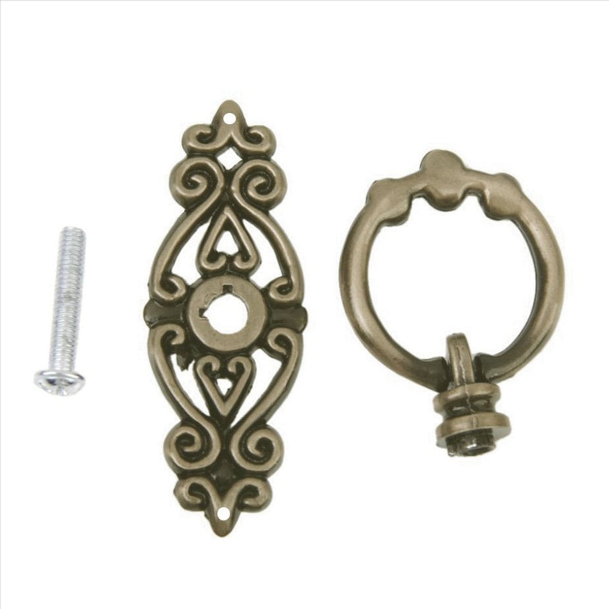40Pcs Vintage Kitchen Cabinet Cupboard Dresser Door Drawer Ring Pull Handles Knobs (Antique Brass)