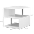 thumbnail image 2 of CZMJY 2 Tier Side End Coffee Table Storage Shelves Sofa Couch Living Room Furniture – Double-Tiered Side End Coffee Table with Storage Shelves for Sofa Couch Living Room Essentials Drinks, White 10lb, 2 of 6