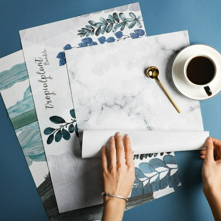 

Ludlz Clear Printing Table Mat Multifunctional Linen Easy to Clean Cactus Pattern Place Mat Party Supplies