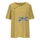 thumbnail image 4 of ICHUANYI Clearance Women Summer Sexy Print Regular Button Round Neck Short Sleeve Women Short Sleeves Top(Yellow, XXL) ICHUANYI WER2023081508762, 4 of 6