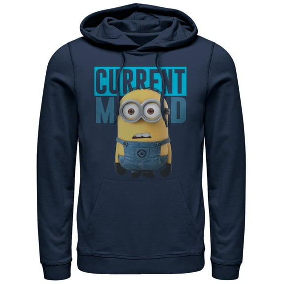 Men's Despicable Me Minions Current Mood Pull Over Hoodie Navy Blue 2X Large