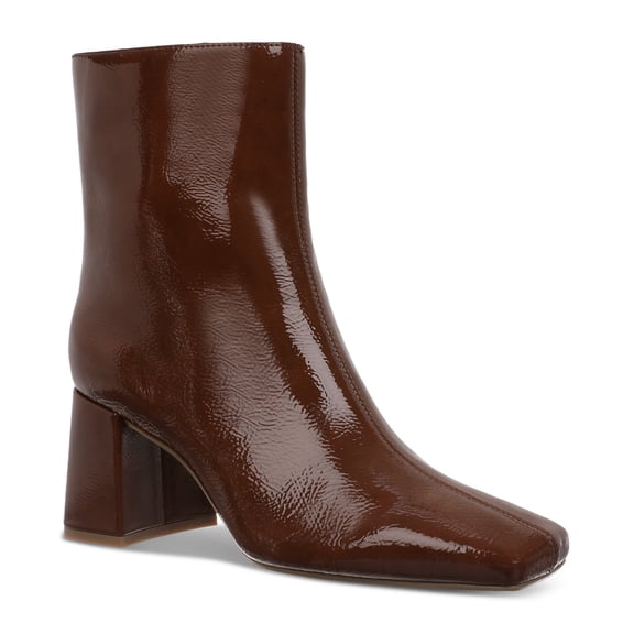 On 34th Margoe Booties Cognac Crinkle Patent 9.5M