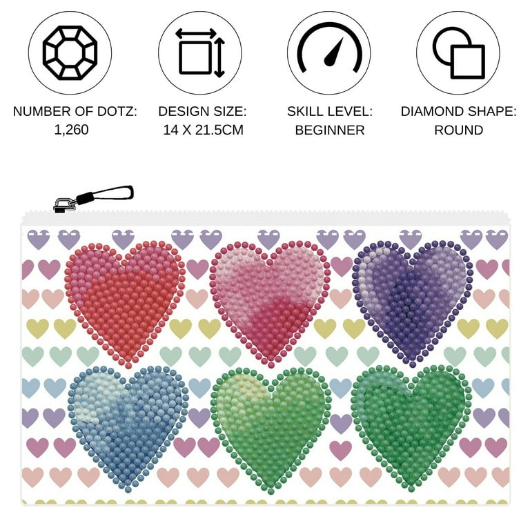 Dis Moi HEART V2 8シート入り （８０枚入り）　　13セット DIAMOND DOTZ® Love Hearts Zipper Pouch Diamond Painting Kit
