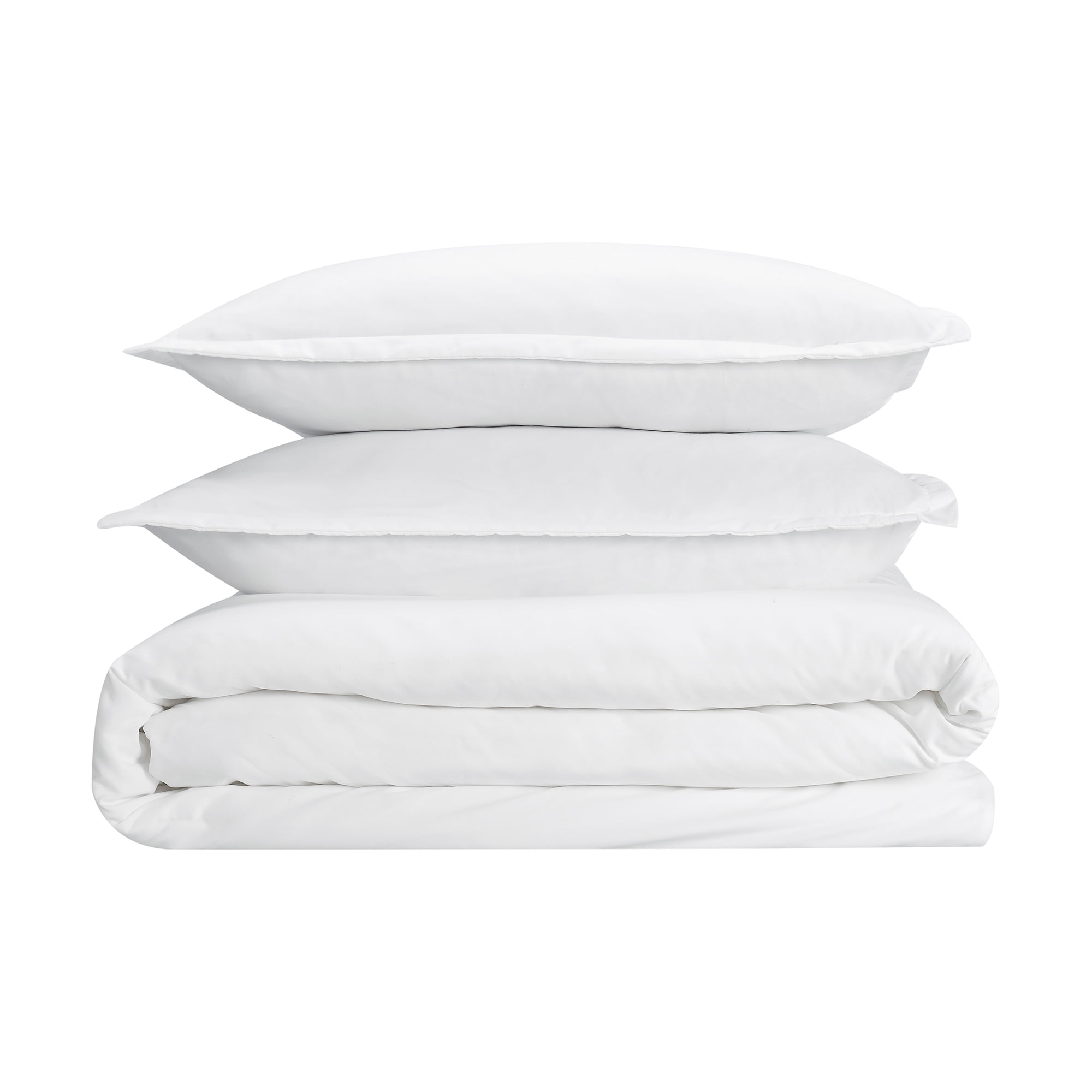 Serta Simply Clean 3-Piece Solid Duvet Set, White, King