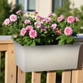 thumbnail image 4 of Railing Planter Box Large Rectangular Plastic Flower Pots for Growing Vegetables on Balcony, Flower Troughs for Tulips, Succulents, Herbs, Outdoor Planter Planters for Outdoor Plants, 4 of 7