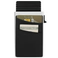 thumbnail image 5 of FALAN MULE Slim Smart Aluminum Card Holder Mens Wallet Minimalist Leather RFID Blocking Metal Pop Up Wallet, 5 of 7