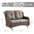 thumbnail image 4 of Giantfurnni Wicker Patio Glider Loveseat, Outdoor Bench for 2 Person, Set for Porch Garden Balcony, 4 of 9