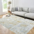 thumbnail image 3 of ZACOO Area Rug 4' x 6'Indoor Floor Soft Rug Mat Foldable Accent Rug for Living Room Bedroom Dining Room Machine Washable Rug, Grey/Yellow, 3 of 8