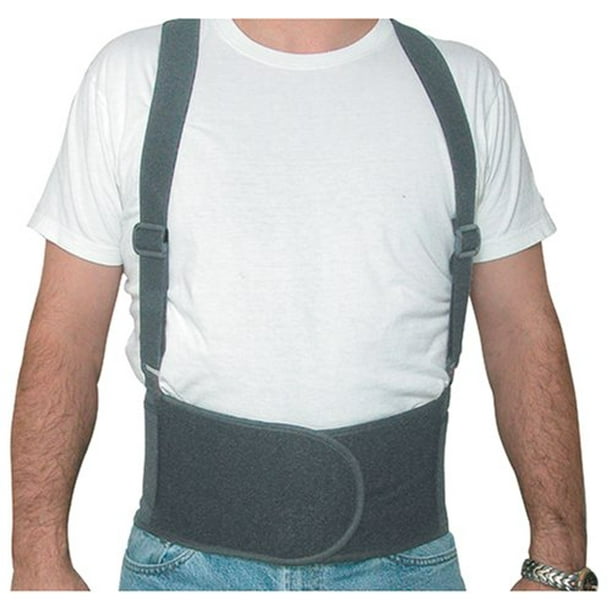 DMI Deluxe Industrial Lumbar Back Support with Suspenders, Black, Small