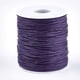 thumbnail image 1 of 1 rollo de 10,93 yardas (10 m) de hilo de algodón encerado de 1 mm para ensartar, ideal para hacer pulseras, collares, bisutería y manualidades. Color morado medio., 1 of 3
