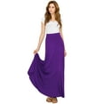 thumbnail image 4 of Made by Johnny Women's Solid Maxi Skirt with Elastic Waist Band L DARK_PURPLE, 4 of 5