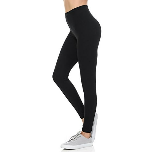 Leggings for Juniors & Teens Premium Soft 4 Way Stretched One Size Full  Length- Famous Buttery Soft Leggings (Black, One Size