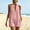 Pink, variant on Women's Solid Sleeveless Halter Collar Relaxed Wide Leg Hemp Blend Beach Vacation Jumpsuit Sky Blue XXL(XXL)