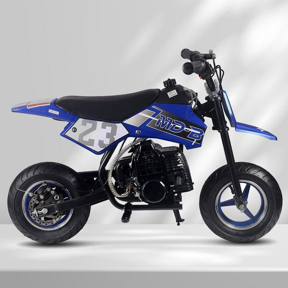 TOXOZERS Dirt Bike,50cc 2-Stroke Gas Powered Mini Dirt Bike with Rear Disc Brake,Max 150 lbs,Ideal for Ages 8-13,Blue