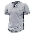thumbnail image 3 of IYTR Mens T Shirts Fashion Solid Color Comfy Summer Casual Short Sleeve T Shirts Crewneck Slim Fit Athletic Shirts With Pocket Gray M, 3 of 7