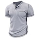 thumbnail image 1 of pstuiky camisetas de hombre, Camiseta de manga corta para hombre, estilo informal, lisa, con cuello vuelto, botones y blusa camisetas de hombre xl, 1 of 7