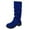 Blue, variant on Women's Mid-Calf Boots Suede Fall Winter Fashion Knee High Booties Comfortable Casual Dress with Heels