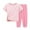 Pink, variant on zbxnLI Girls Boys Clothes Cotton Pajama Sets Soft Short Sleeve Shirt Jogger Pants Set Sleepwear Outfits