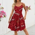 thumbnail image 4 of Valentines Day Cocktail Women's Dress Vintage Sleeveless Heart Print Swing A Line Dress Red XL, 4 of 4