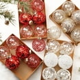 thumbnail image 7 of 6PCS Red Glitter Clear Christmas Ball Ornament Set, Transparent Painted Hanging Baubles with Sequins and Swirl Patterns, Holiday Tree Decoration for Home Party Décor 2025 Trend, 7 of 7