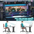 Black Computer Desk with LED Lights 78.8'' Gaming Desk with Hutch