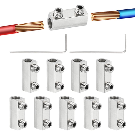 10 Pack Steel Wire Rope Cable Clamp M2.5 Wire Rope Clips with Screw Silver Tone