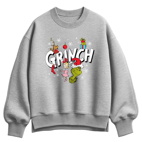 The Grinch - Logo Group Oversized Fleece Crew Sweatshirt