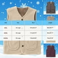thumbnail image 3 of Weiqiqre Vest Tops for Women Winter Vest Fleece Comfy Regular Solid Cute Soft Waistcoat Jackets, 3 of 7