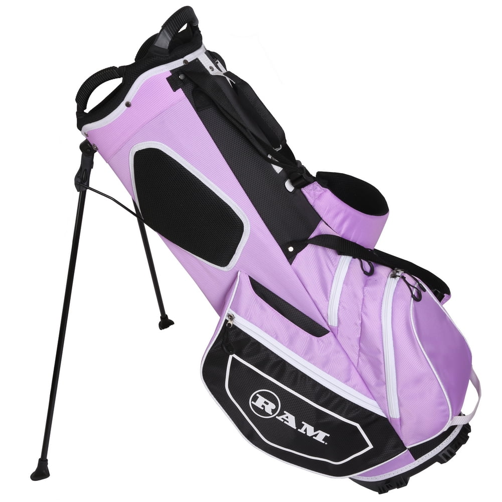 Ram Ladies 5-way divider Golf Stand Carry Bag, Lilac and White, 9"