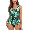thumbnail image 3 of Lopeceal Athletic One Piece Swimsuit Women Modest Criss Cross Back Bathing Suit Quick Dry Full Coverage Swim Suit, 3 of 4
