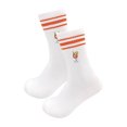 thumbnail image 5 of JUUNthy Mens Womens Cotton Crew Socks, Breathable Soft Non-Slip Stripe Graphic Casual Athletic Socks Orange, 5 of 11