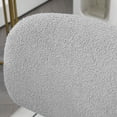 thumbnail image 3 of Cute Armless Office Chair,Teddy Fleece Fabric Computer Desk Chair,Vanity Task Chair with Adjustable Height,Swivel Wheels,Mid Back,Light Gray,Light Gray Polyester Furniture Office Office Chairs, 3 of 9