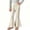 Beige, variant on SHTXOZHI Girl's Stretchy Casual Pants High Waist Cute Print Flared Pants Lace Trim Vacation Party Soft Bottoms