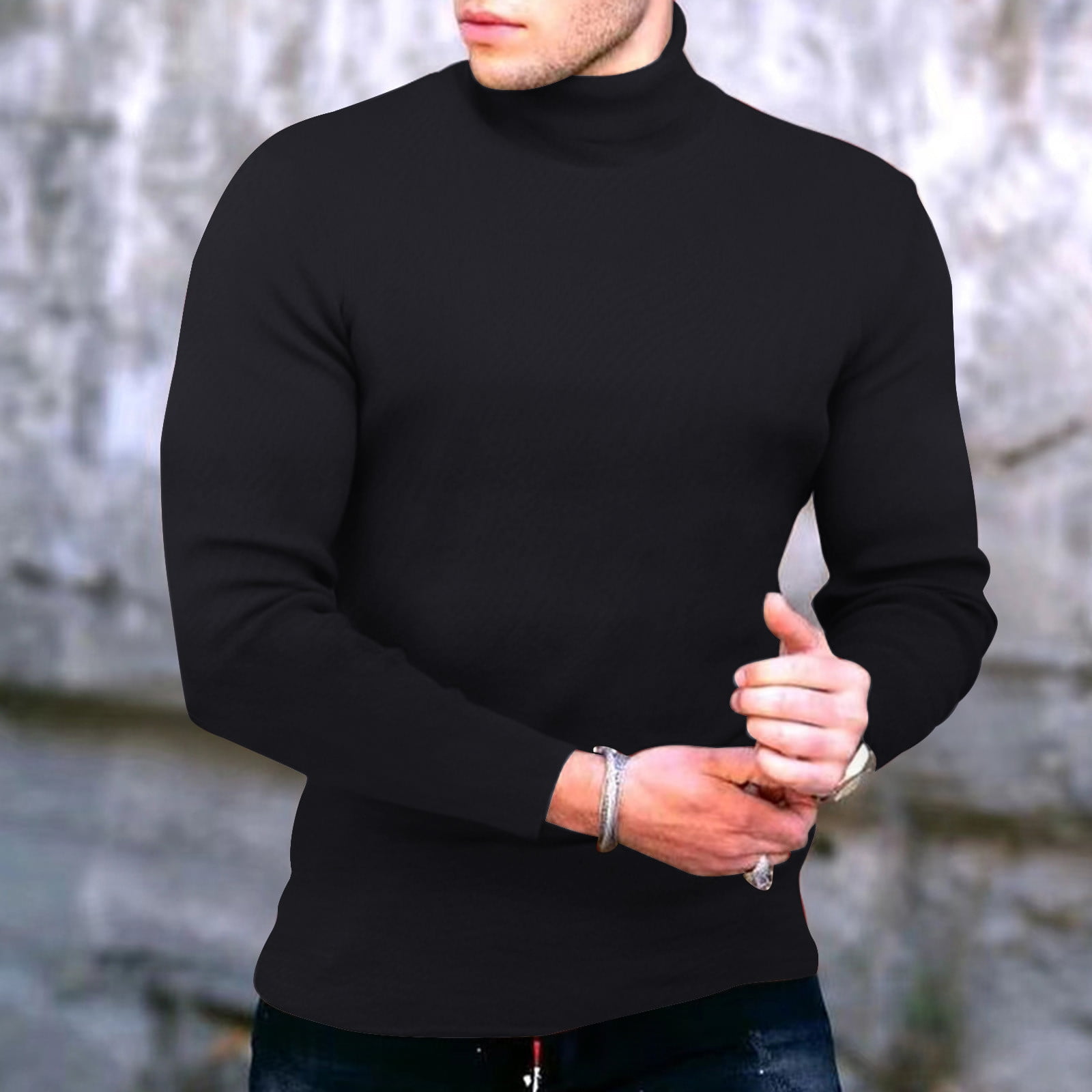 Cotton Spandex Long Sleeve Workout Shirts for Men Mens