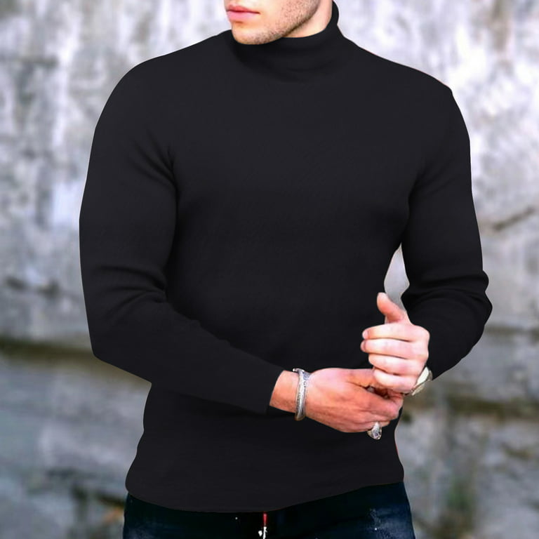 2DXuixsh Pack Of Turtle Neck Top for Men Mens Fashion Cotton T Shirt Sports  Ffitness Outdoor Solid T Shirt Tight Long Sleeve Shirt Space Apparel
