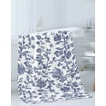 thumbnail image 3 of Blue Flower Towel Set of 3, Soft Microfiber Bath Towels, Hand Towel, Washcloths, Spring Leaf Vintage Farmhouse Boho Plant Quick-Dry Absorbent Towels for Bathroom Kitchen Hotel Beach Gym Spa, 3 of 7