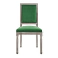 thumbnail image 5 of Modway Court French Vintage Performance Velvet Dining Side Chair in Natural Emerald, 5 of 8