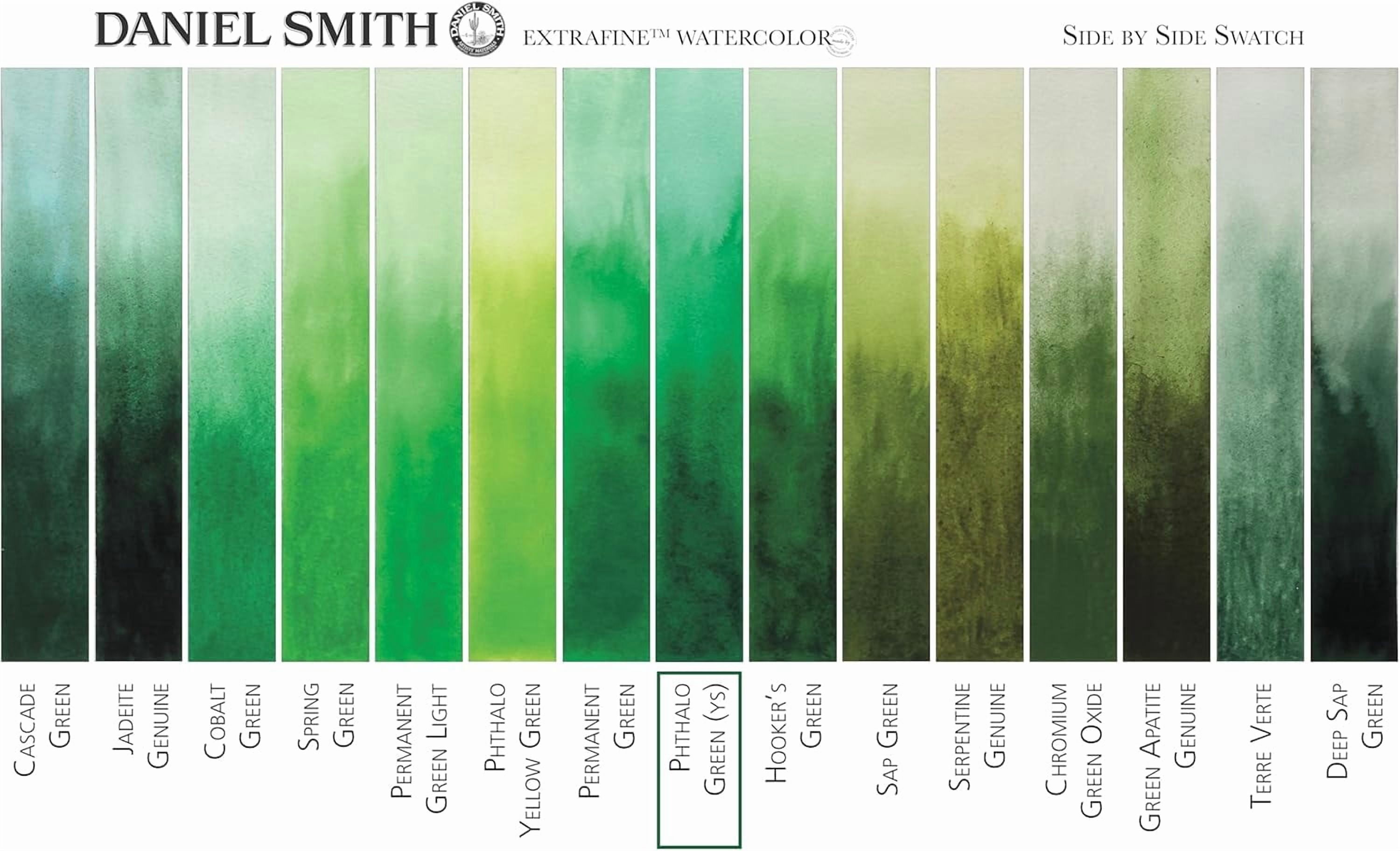 JJEAN-Daniel Smith Extra Fine Watercolor Paint, 15ml Tube, Phthalo Green (Yellow Shade), 284600079, 0.5 Fl Oz (Pack of 1)