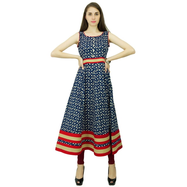 Phagun Kurta Anarkali de Designer Kurti Ethnique en Coton Haut Décontracté Tunique Robe