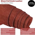 thumbnail image 2 of ELW Genuine American Leather Bison 8-9 oz 3.2-3.4mm Whiskey Brown Pre-Cut 10"x10" - Full Grain Leather Bison Hide DIY Craft Projects, Bag, Chap, Motorcycle, Clothing, Jewelry, Moccasins, 2 of 8