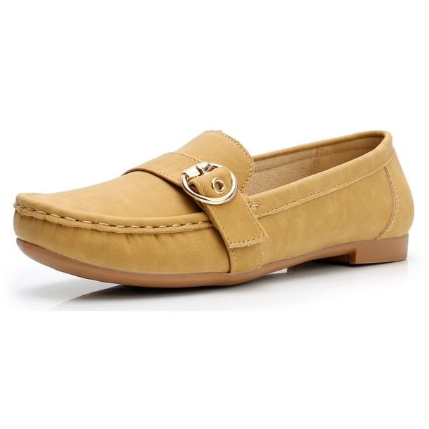 Apakowa Womens Loafers Rubber Sole Slip On Walking Flats Casual