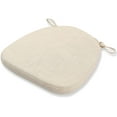thumbnail image 1 of FFIY Coussins de Chaise avec Attaches pour Chaises de Salle à Manger - Coussin de Siège de Cuisine Antidérapant et Coussin en Forme de U avec Housse Lavable en Machine [ 16.5 x 16.5 Pouces ] - Beige Clair, 1 of 7