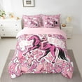 thumbnail image 2 of Manfei Cute Cowgirl Print Twin Bedding Sets 7pcs, Girls Pink Bedding Comforter Set, Bow Knot Horseshoes Sheet Sets, Luxury Bedroom Decor, 2 of 8