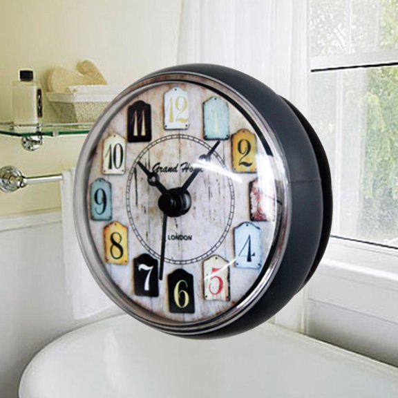 FRCOLOR Bathroom Clocks Waterproof Clock Suction Cup Clock Delicate Clock