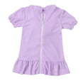 thumbnail image 6 of AJTQTH Girls Cute Swimsuit Hooded Short Sleeve Ruffled Hem Solid One-Piece Swimwear with Zipper Kids Summer Beach Loose Fit Lightweight Sun Protection Swimming Suit Purple 2-3Years, 6 of 9