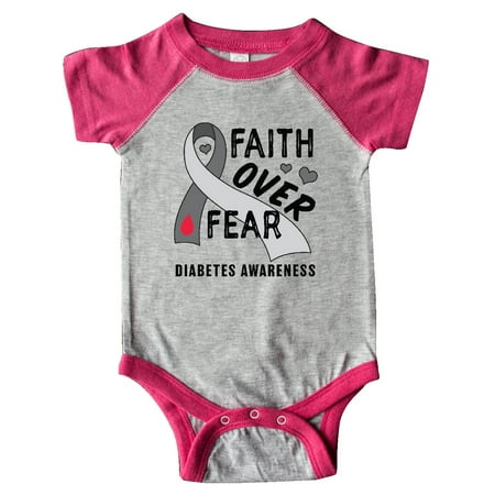 

Inktastic Diabetes Awareness Faith over Fear Gift Baby Boy or Baby Girl Bodysuit