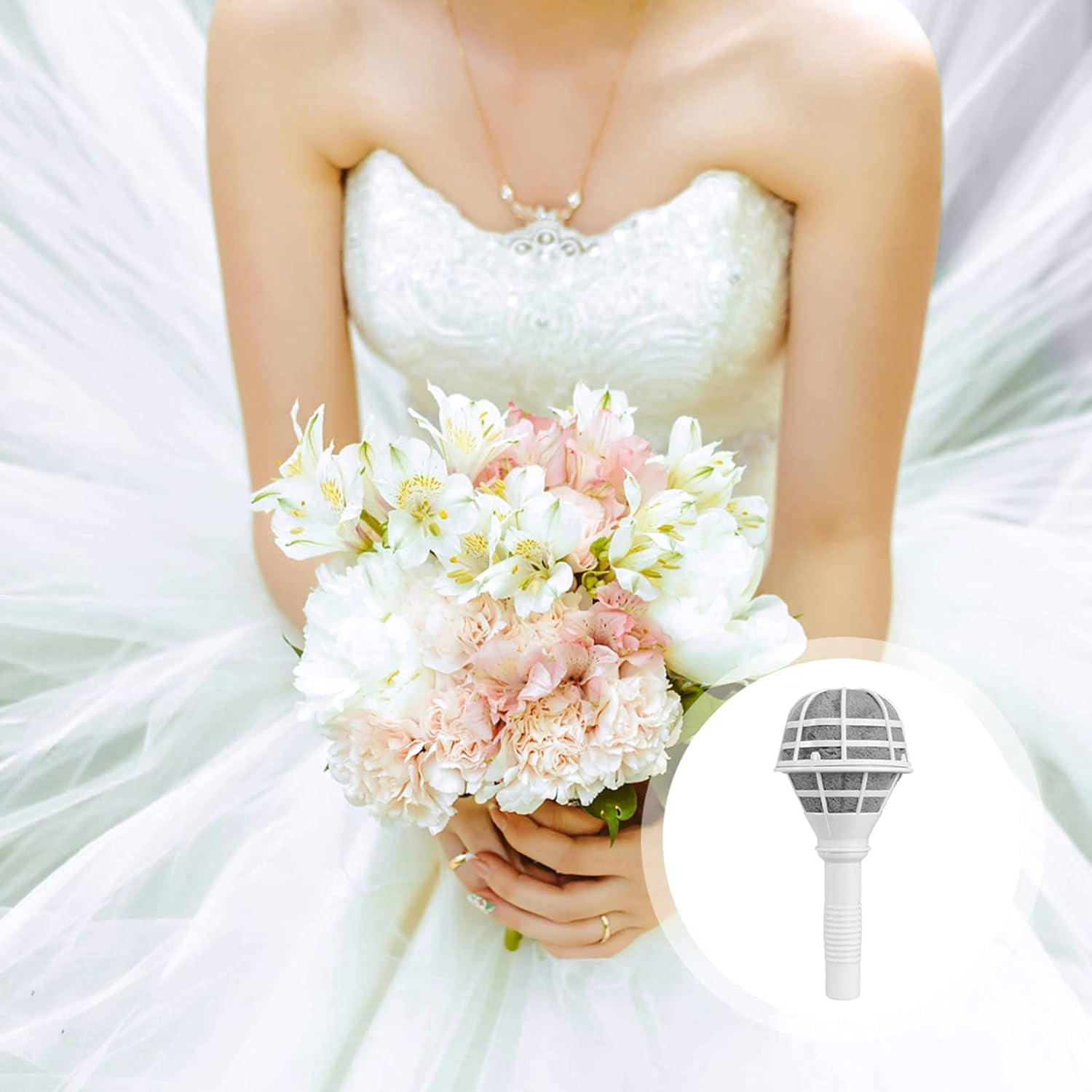 ABPETE 6PCS Bouquet Holders Bride Bouquet Foam Handle Wedding Bridal Dry Flower Holder DIY Bouquet Making Supplies Adjustable Hand Tied Bouquet Holders for Wedding
