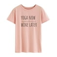 thumbnail image 4 of TWY Women Letter Print Crew Neck Short Sleeve T-Shirt, 4 of 7